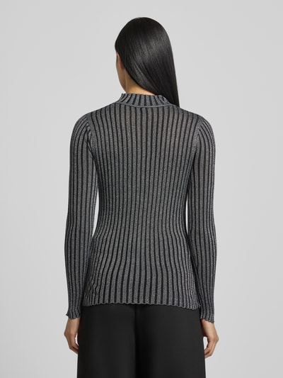 Soyaconcept Pullover aus Viskose-Mix mit Stehkragen Modell 'Violetta' Metallic Black 5