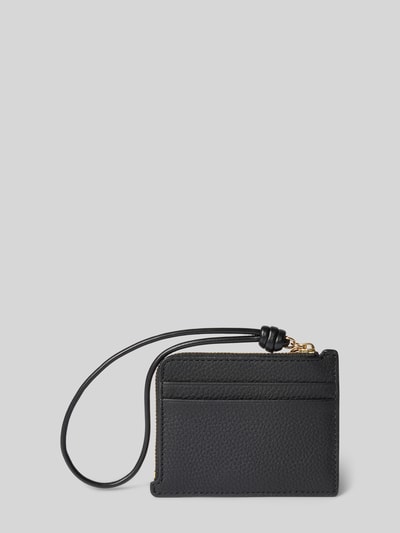 Produktfoto, Portemonnaie mit Logo-Applikation Modell 'Jet Set' von MICHAEL Michael Kors in Schwarz mit Hauptfach, Reißverschluss und Steckfächern.