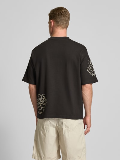 Jake*s Studio Men Relaxed Fit T-Shirt mit Rundhalsausschnitt Dunkelbraun 5