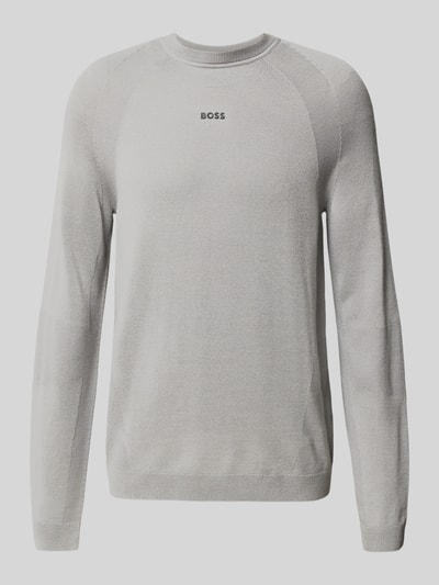 BOSS Green Regular Fit Strickpullover mit Woll-Anteil Hellgrau 2