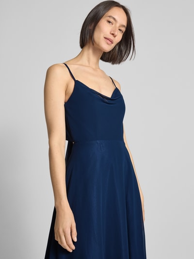 Laona Abendkleid mit Wasserfall-Ausschnitt Marine 3
