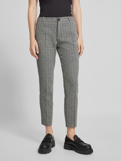 Marc O'Polo Regular fit stoffen broek met visgraatmotief Lichtgrijs - 4