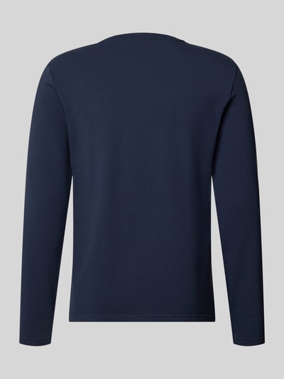 Produktfoto, Longsleeve mit Logo und Rundhalsausschnitt von JOOP! Collection aus dunkelblauem Baumwoll-Elasthan-Mix im Relaxed-Fit.