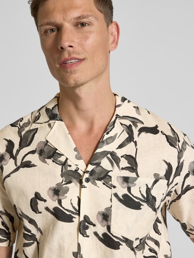 GABBA Loose Fit Freizeithemd aus Leinen-Baumwoll-Mix Modell 'Sven' Black 3