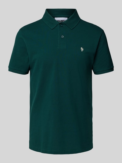 REVIEW Koszulka polo o kroju regular fit z wyhaftowanym logo Ciemnozielony 2