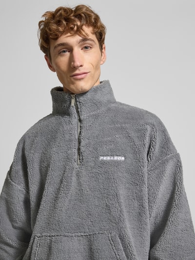 Pegador Fleecepullover mit Troyer-Kragen Modell 'Puka' Mittelgrau Melange 3