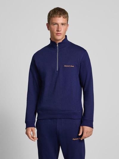 Jack & Jones Sweatshirt met schipperskraag en labelstitching Donkerblauw - 4