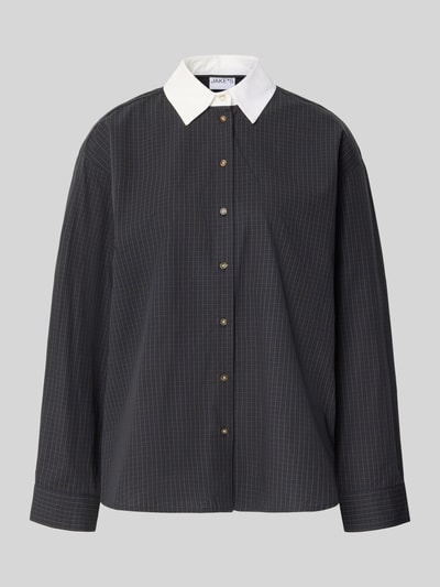 Jake*s Casual Oversized Langarmbluse aus reiner Baumwolle Dunkelblau 2
