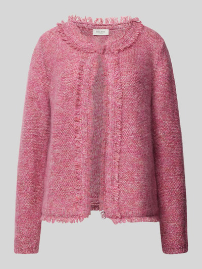 MAERZ Muenchen Strickcardigan mit Fransen Rosa Melange 1