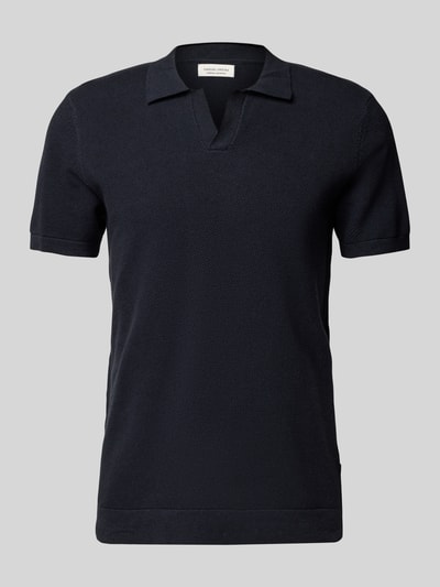 Casual Friday Regular Fit Poloshirt mit Strukturmuster Modell 'MATEO' Dunkelblau 1