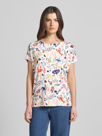 Christian Berg Woman T-Shirt aus Viskose-Elasthan-Mix im Allover-Look Rot 4