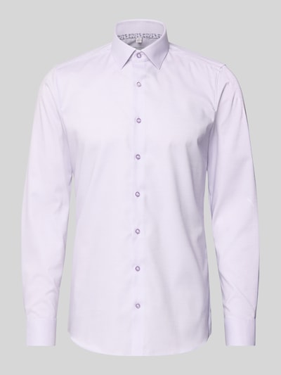 Produktfoto, Slim Fit Businesshemd aus Baumwoll-Mix mit Kentkragen von OLYMP Level Five in Hellviolett, Knopfleiste, sportliche Manschetten, glatte Struktur