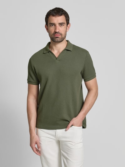 MCNEAL Regular Fit Poloshirt mit V-Ausschnitt Khaki 4