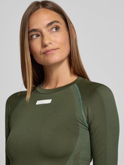 EA7 Emporio Armani Longsleeve mit Label-Detail Oliv 3