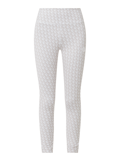 Guess Activewear Legginsy sportowe ze wzorem z logo model ‘Caitlin’  Beżowy 2