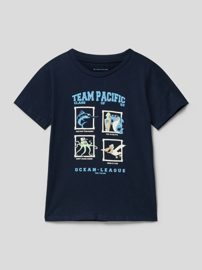 Tom Tailor T-shirt met motiefprint Marineblauw - 1