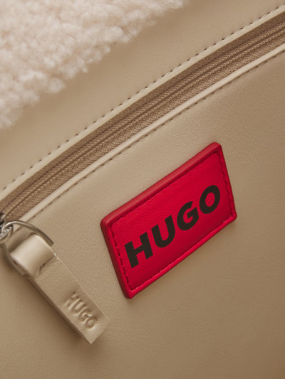 HUGO Torba shopper z paskiem z logo Écru 5