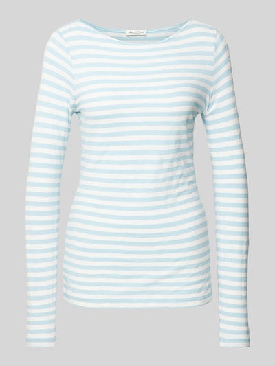 Marc O'Polo Longsleeve mit U-Boot-Ausschnitt Hellblau Melange 2