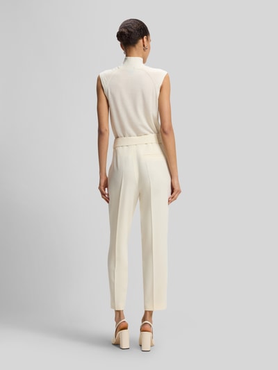 BOSS tapered broek met riemsluiting model 'TECARINAH' Lichtgeel - 5
