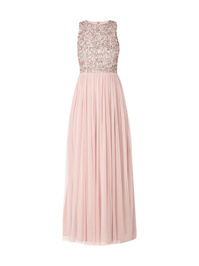 LACE & BEADS Abendkleid mit Pailletten-Besatz Pink 2