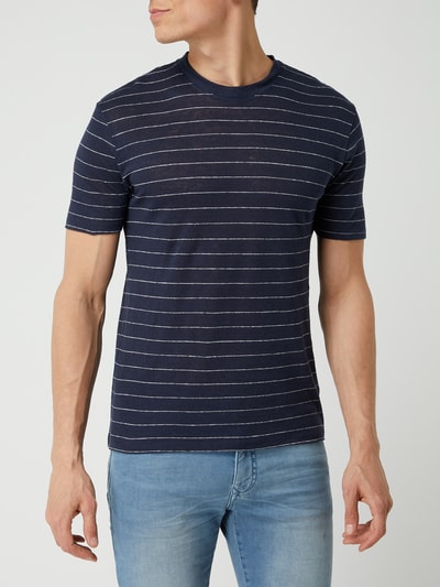 Bruun & Stengade T-Shirt aus Leinen Modell 'Catania' Marine 4