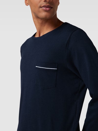 Schiesser Pyjama met borstzak, model 'INTERLOCK' Donkerblauw - 3