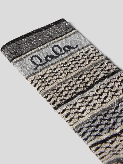 Lala Berlin Socken mit Kufiya-Muster Mittelgrau 2
