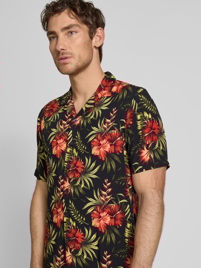Jake*s Koszula biznesowa o kroju slim fit z listwą guzikową Czerwony 3