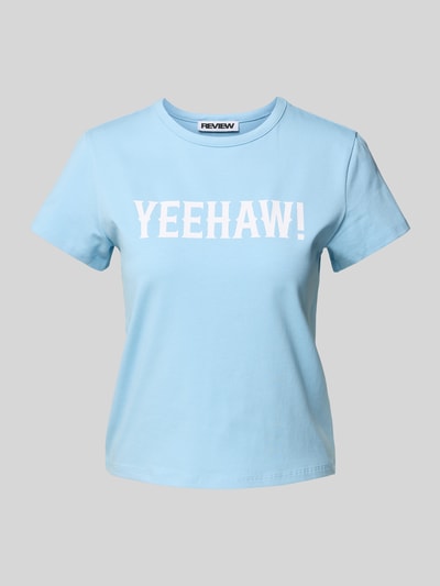Review T-shirt z nadrukiem ze sloganem Jasnoniebieski 2
