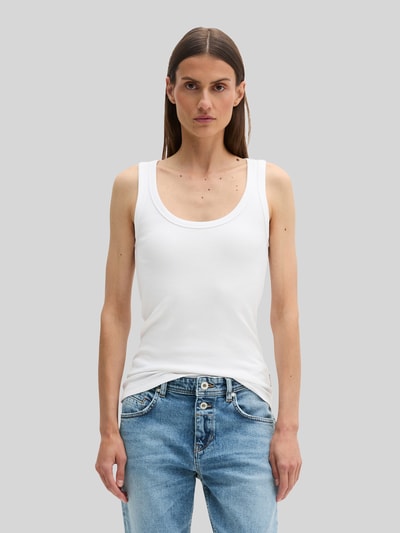 Marc O'Polo Top o kroju slim fit z mieszanka bawełny Biały 4