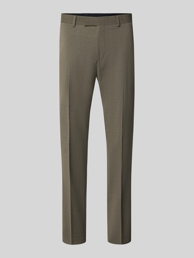 Produktfoto, Straight Fit Hose mit Lanawoll-Anteil Modell 'Tenuta' von Tiger of Sweden, brauner Stoff, Bügelfalten, elastischer Material-Mix