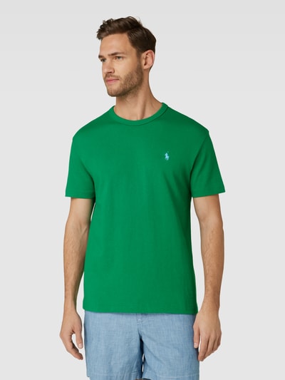 Polo Ralph Lauren Classic fit T-shirt met labelstitching Kaki - 4