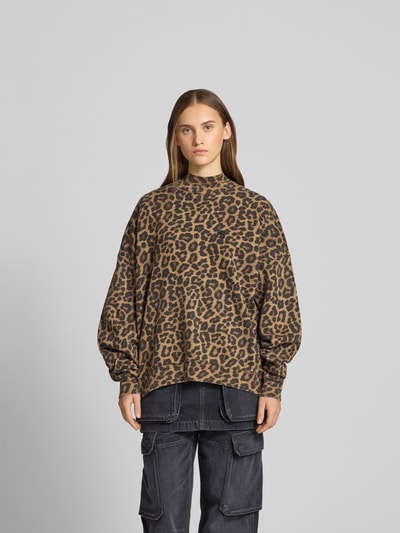 Anine Bing Sweatshirt mit Label-Stitching Mittelbraun 4