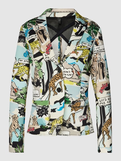 Marc Cain Blazer mit Allover-Motiv-Print Petrol 2