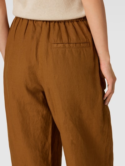 Marc O'Polo Leinenhose mit Ziernähten Mittelbraun 3