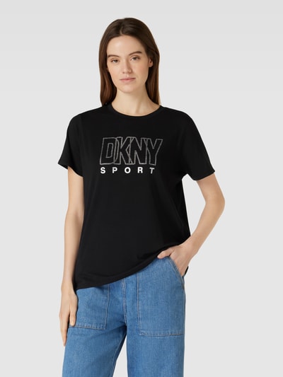 DKNY PERFORMANCE T-Shirt mit Ziersteinbesatz Black 4