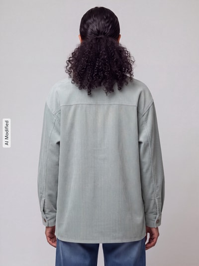 ONLY Relaxed Fit Hemdjacke aus reiner Baumwolle Modell 'MOXIE' Schilf 5