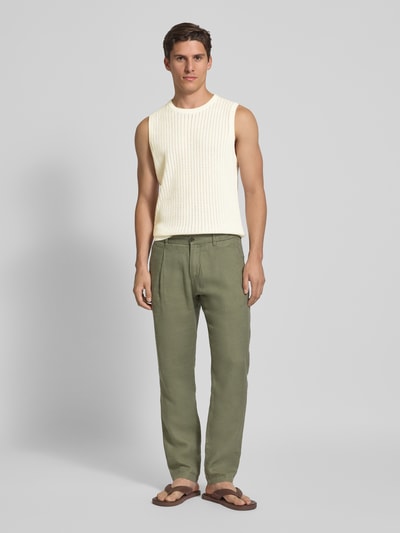 JAKE*S STUDIO MEN Top z prążkowanymi wykończeniami Złamany biały 1