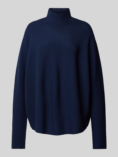 Drykorn Gebreide pullover van scheerwol met opstaande kraag, model 'LYZA' Marineblauw - 2