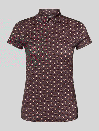 Marc Cain Slim fit T-shirt met polokraag Taupe - 2