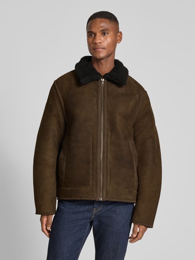 ANNARR Lederjacke mit Reißverschluss Modell 'ULFUR' Dunkelbraun 4