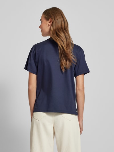 Weekend Max Mara T-shirt z wyhaftowanym logo model ‘VENACO’ Granatowy 5