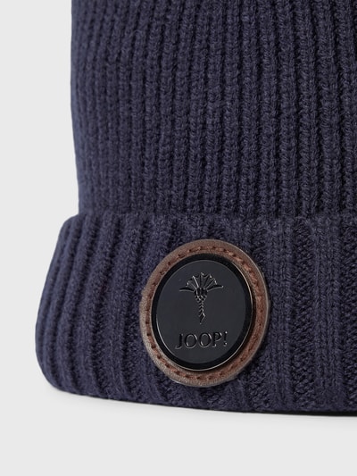 JOOP! Collection Beanie mit Label-Patch Modell 'Francis' Marine 2