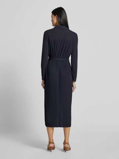 MM by Max Mara Midi-jurk met strikceintuur model 'FRAGOLA' Zwart - 5
