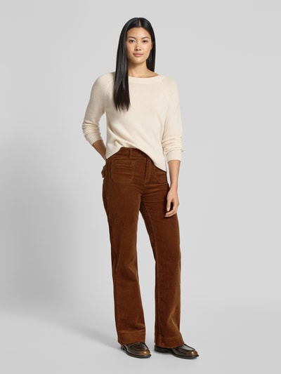 Christian Berg Woman Wide leg corduory broek met achterzakken Cognac - 1