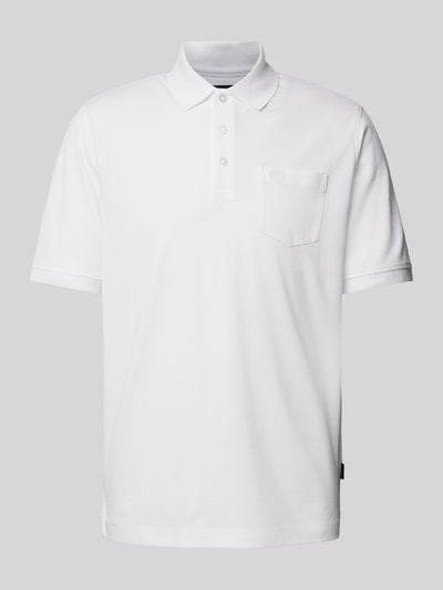 bugatti Koszulka polo o kroju regular fit z kieszenią na piersi Biały 2