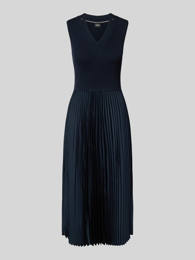 BOSS Midikleid mit Plisseefalten Modell 'Farara' Marine 2