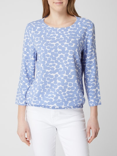 OPUS Blouseshirt met all-over motief, model 'Ferusa' Bleu - 4