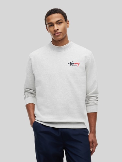 Tommy Jeans Bluza dresowa z czystej bawełny, krój regular fit Jasnoszary melanż 4