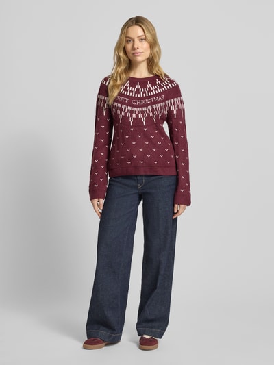 Vila Strickpullover im Allover-Look Modell 'KERTI' Offwhite 1